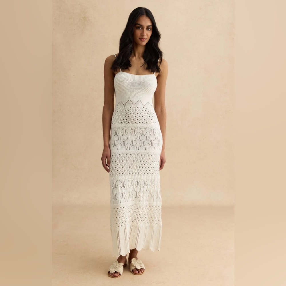 White Crochet Maxi Dress